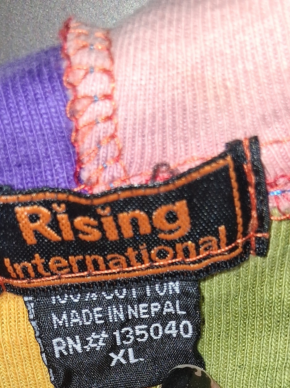 Vibrant Patchwork Hooded Zip Jacket in Purple, Yellow, Teal - Picture 2 of 6